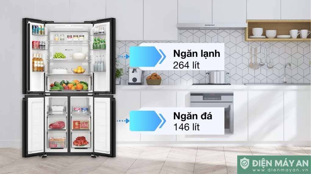 Tủ lạnh Aqua Inverter 410 lít Multi Door AQR-M466XA(CBC)